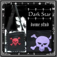 (ダークスター) Dark Star ゴシック パンク スタッズ&スカル柄 キャンバス地 斜めがけ ショルダー バッグ ユニセックス rfo025