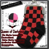 ピンク追加 QUEEN OF DARKNESS チェック 柄 ソックス がま口 コインケース 黒 赤 rfo028
