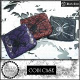 (ダークスター) Dark Star ゴシック パンク 蜘蛛の巣レース＆蜘蛛 ミニポーチ 小銭入れ財布 コインケース ユニセックス rfo033