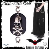 (クイーンオブダークネス) QUEEN OF DARKNESS パッチ台髑髏 ウォレットチェーン