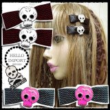(サワーパス) SOURPUSS ドットリボン×スカル柄  パッチんどめ スリーピン ヘアアクセサリー  クリックポスト送料無料