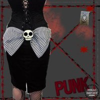 ラスト1枚セール 廃盤 (トゥーファスト)TOO FAST 後ろにドクロ＆リボン飾りのペンシルスカート クリックポスト送料無料