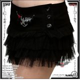 (クイーンオブダークネス)QUEEN OF DARKNESS ゴスパン蝙蝠ワッペン付ローライズスカート