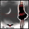HP価格 (クイーンオブダークネス) QUEEN OF DARKNESS ゴシック 深紅花柄 黒色 ティーアドの艶美 スカート wosk068 黒x赤