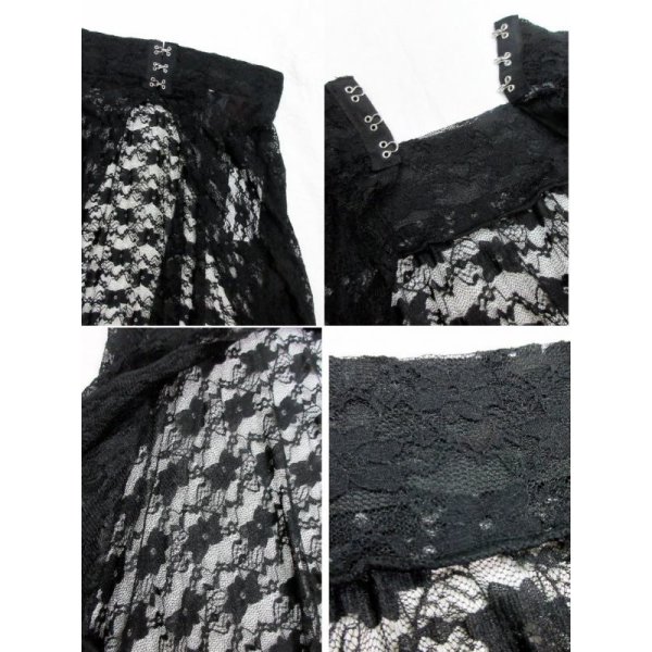 画像5: HP価格 ゴシック 総レースのトレーンオーバースカート ロング丈 ビジュアル系 V系 黒 ブラック 服 ファッション