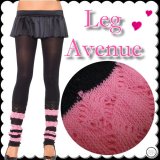 LEG AVENUE レッグアベニュー レギンス 裾くしゅくしゅ ニットボーダー柄 / wosx067