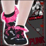 廃盤 (トゥーファスト) TOO FAST 骨ネコ柄 アンクレットソックス 靴下 wosx087