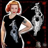 セール 廃盤 (トゥーファスト) TOO FAST スカル女詐欺師柄 ピマコットン半袖 Tシャツ 黒 クリックポスト送料無料