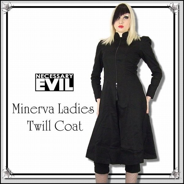 画像1: セール ラスト1枚 NECESSARY EVIL スプリング コート ゴシック ファッション 服 レディース 黒