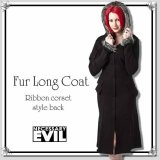 (ネセサリーイヴィル) NECESSARY EVIL ゴシック 貴婦人のファー付きフードロング丈コート/wot102