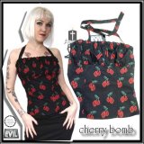 (ネセサリーイヴィル) NECESSARY EVIL ゴシック ロリパン パンクガールなチェリー爆弾 ホルダーネック キャミソール wot163