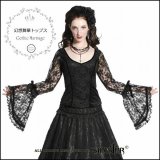 Sinister(シニスター) ゴシック 堕天使の花嫁トップス レース＆薔薇のフレアスリーブ長袖カットソー 送料無料/wot248
