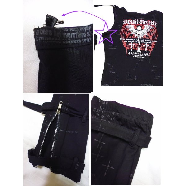 画像5: (クイーンオブダークネス) QUEEN OF DARKNESS アームカバー＆ポケット付きタンクトップ デタッチドスリーブ