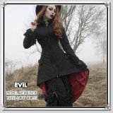 赤と黒の麗しいトレーンコート ゴシック ビジュアル系 V系 黒 ブラック 服 ファッション