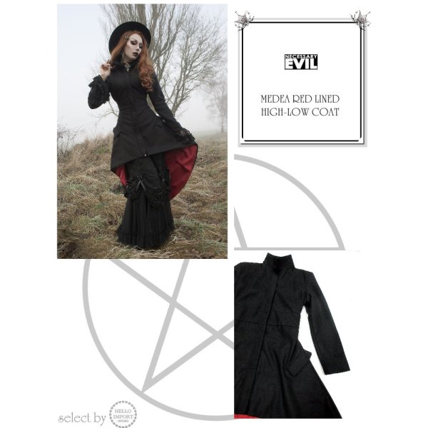 画像2: 赤と黒の麗しいトレーンコート ゴシック ビジュアル系 V系 黒 ブラック 服 ファッション