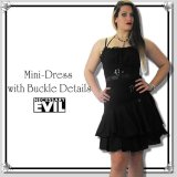 (ネセサリーイヴィル) NECESSARY EVIL ゴシック ボンテージ飾り リボンホルダー ティアードワンピース ドレス 黒 wow046