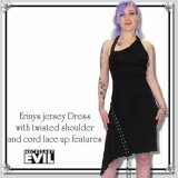 (ネセサリーイヴィル) NECESSARY EVIL ロック アシンメトリー ホルダー ワンピース ストレッチあり 黒 wow056