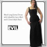 HP価格 (ネセサリーイヴィル) NECESSARY EVIL ゴシック アジャスタブルレースのマキシ丈ワンピース 黒 wow090