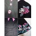 画像4: HP価格 TOO FAST 薔薇の上の骸骨柄 ワンピース ジャンパースカート ホラーファッション wow101 (4)