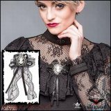 (クイーンオブダークネス) QUEEN OF DARKNESS リボン＆カメオ型ピンブローチ アクセサリー