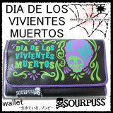 (サワーパス) SOURPUSS パンク ウォレット 財布 メンズ レディース アフロ髑髏柄 / wox037