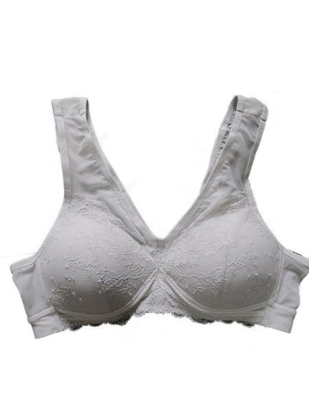 画像9: レディース はけるブラ ブラジャー 肩らくのびのび レース 快適ノンワイヤー 婦人 レディース 下着 グレー ウォーターブルー 灰色 水色 無地　クリックポスト送料無料/mbm50 (9)