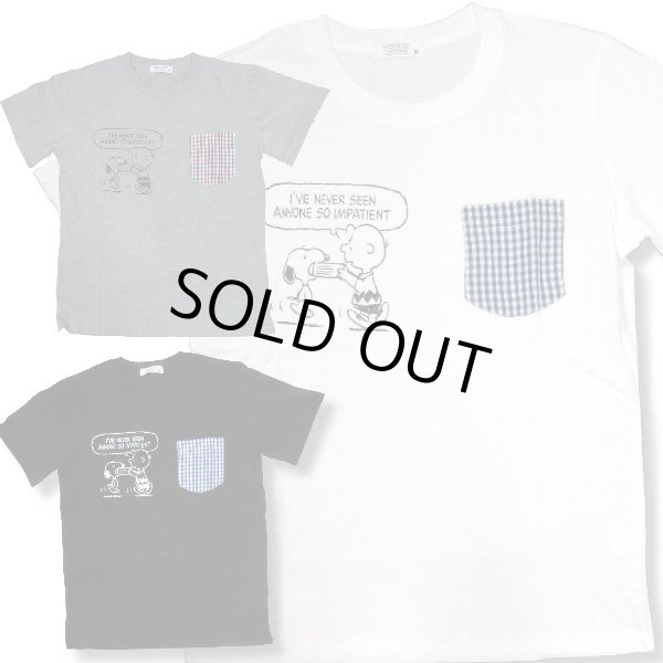 画像1: クリックポスト送料無料/ 生産終了 再無 スヌーピー 3L 4L 5L 大きいサイズ 半袖 Tシャツ メンズ ドット柄 胸ポケット付き アメカジ 再入荷 /bia651 (1)