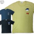 画像1: スヌーピー 半袖 Tシャツ メンズ 天竺 胸ポケット付き オラフ 実はベロ出し 柄 サガラ刺繍 チェーン刺繍 キャラ 薄手 アメカジ /bia436 (1)