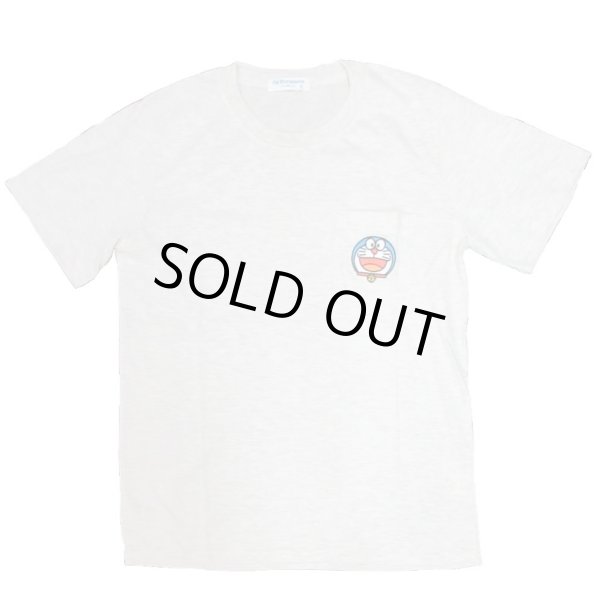 画像1: クリックポスト送料無料/ ドラえもん メンズ 半袖 Tシャツ 胸ポケット付き ワッペン 柄 薄手 アニメ キャラ アメカジ / bia635 (1)
