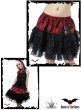 画像2: HP価格 (クイーンオブダークネス) QUEEN OF DARKNESS ゴシック 深紅花柄 黒色 ティーアドの艶美 スカート wosk068 黒x赤 (2)