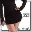 画像1: (ネセサリーイヴィル) NECESSARY EVIL ティアード ローライズ ミニスカート ゴシック ファッション 服 レディース 黒 /wosk071 (1)