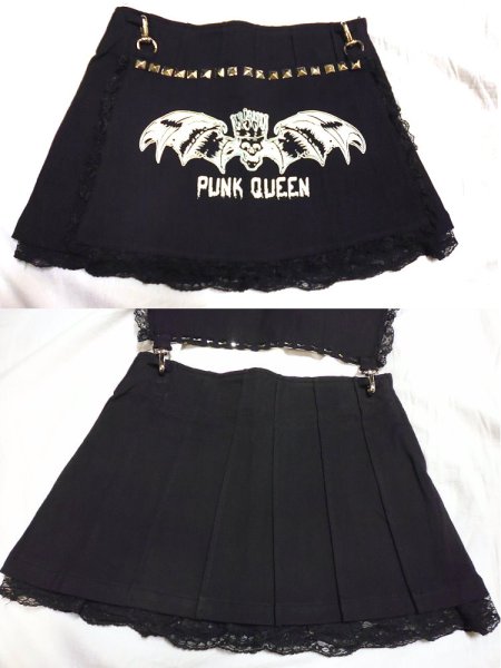 画像3: (クイーンオブダークネス) QUEEN OF DARKNESS エプロン付きボックスプリーツスカート 大きいサイズ (3)