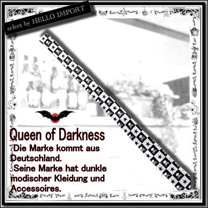 クイーンオブダークネス) QUEEN OF DARKNESS ドクロ スター柄 タイ