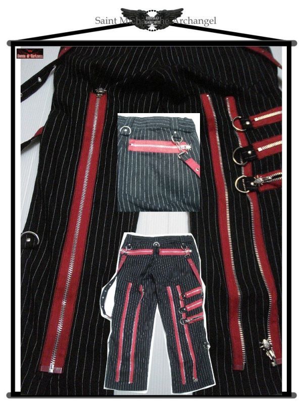 パンツQueen of darknessパンクなボンテージ系パンツ28黒×赤